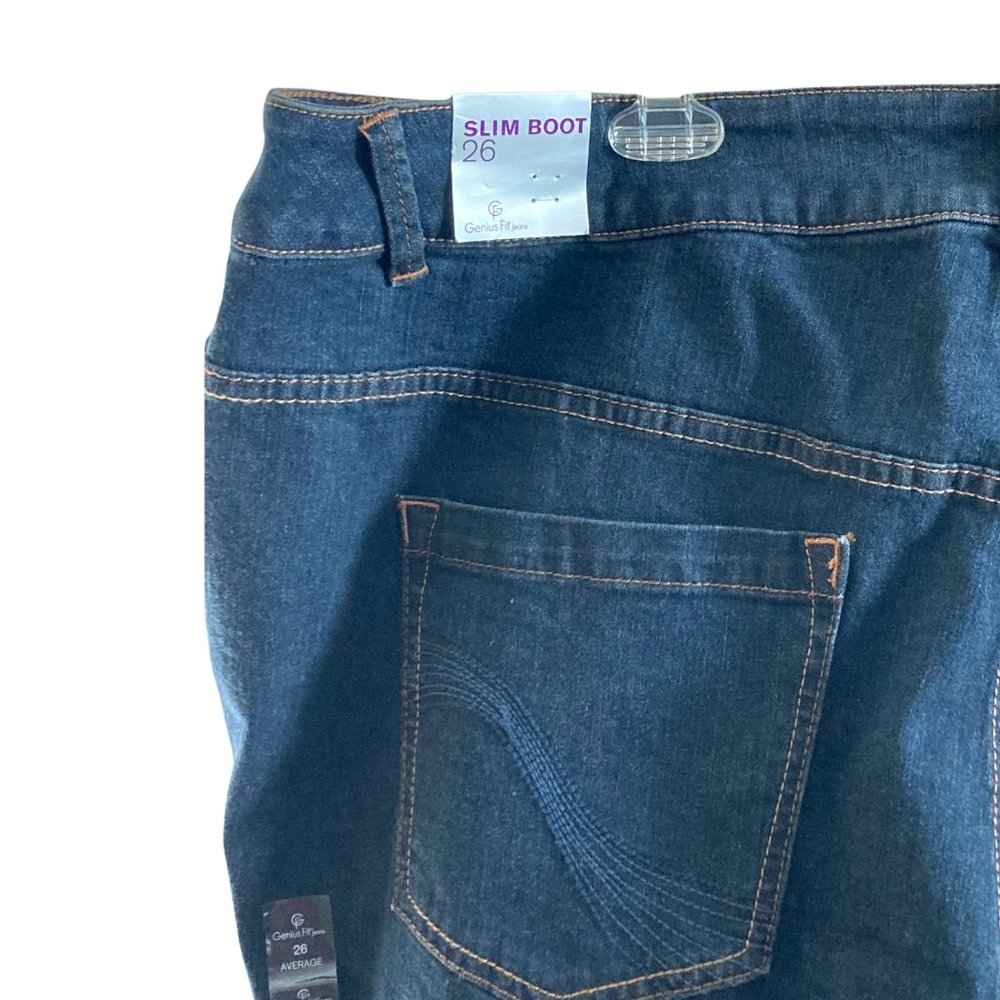 Lane Bryant Slim Boot Cut Jeans Genius Fit Plus Sz 26 Average Dark Denim NWT - Picture 3 of 6